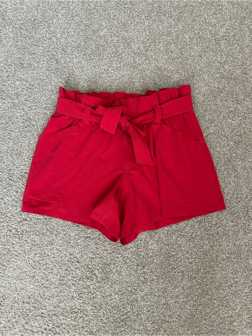 Athleta Bright Red Waist Tie-Front Shorts